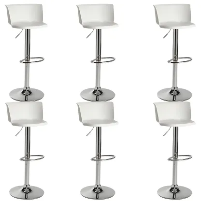 Glam Metal Swivel Adjustable Bar Stools with Footrest for Kitchen Image - 29