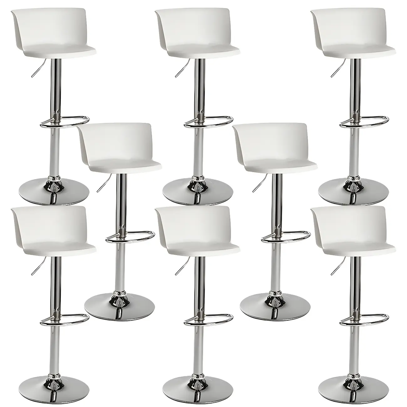 Glam Metal Swivel Adjustable Bar Stools with Footrest for Kitchen Image - 30 | homeyfad