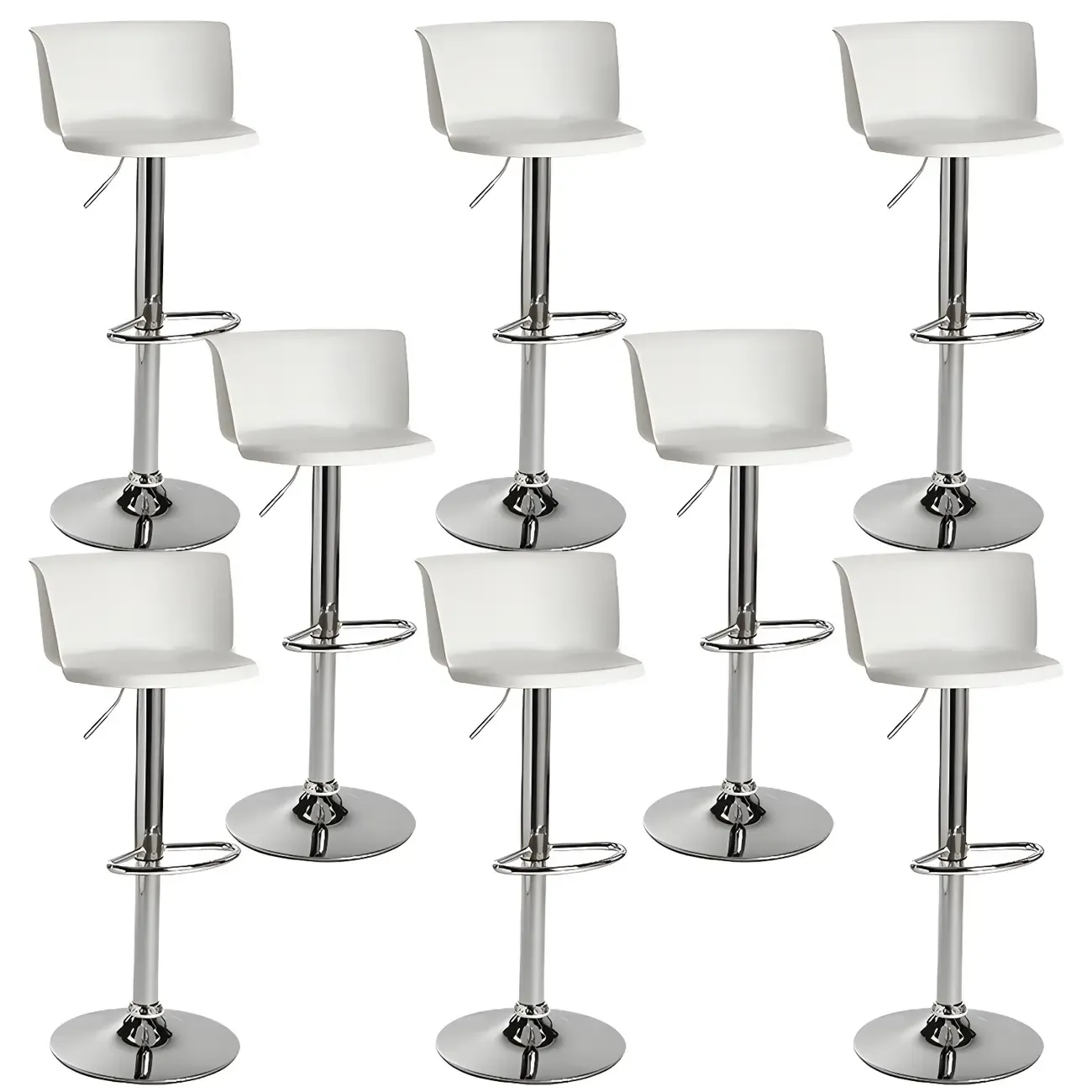 Glam Metal Swivel Adjustable Bar Stools with Footrest for Kitchen Image - 30