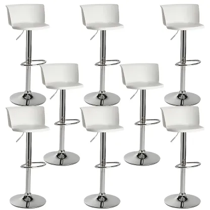 Glam Metal Swivel Adjustable Bar Stools with Footrest for Kitchen Image - 30