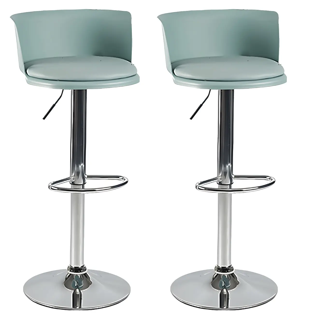 Glam Metal Swivel Adjustable Bar Stools with Footrest for Kitchen Image - 32 | homeyfad