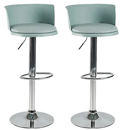 Glam Metal Swivel Adjustable Bar Stools with Footrest for Kitchen Image - 32