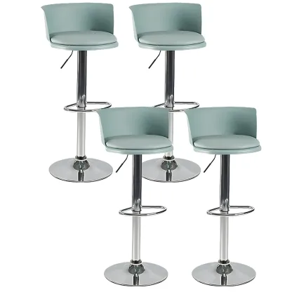 Glam Metal Swivel Adjustable Bar Stools with Footrest for Kitchen Image - 33