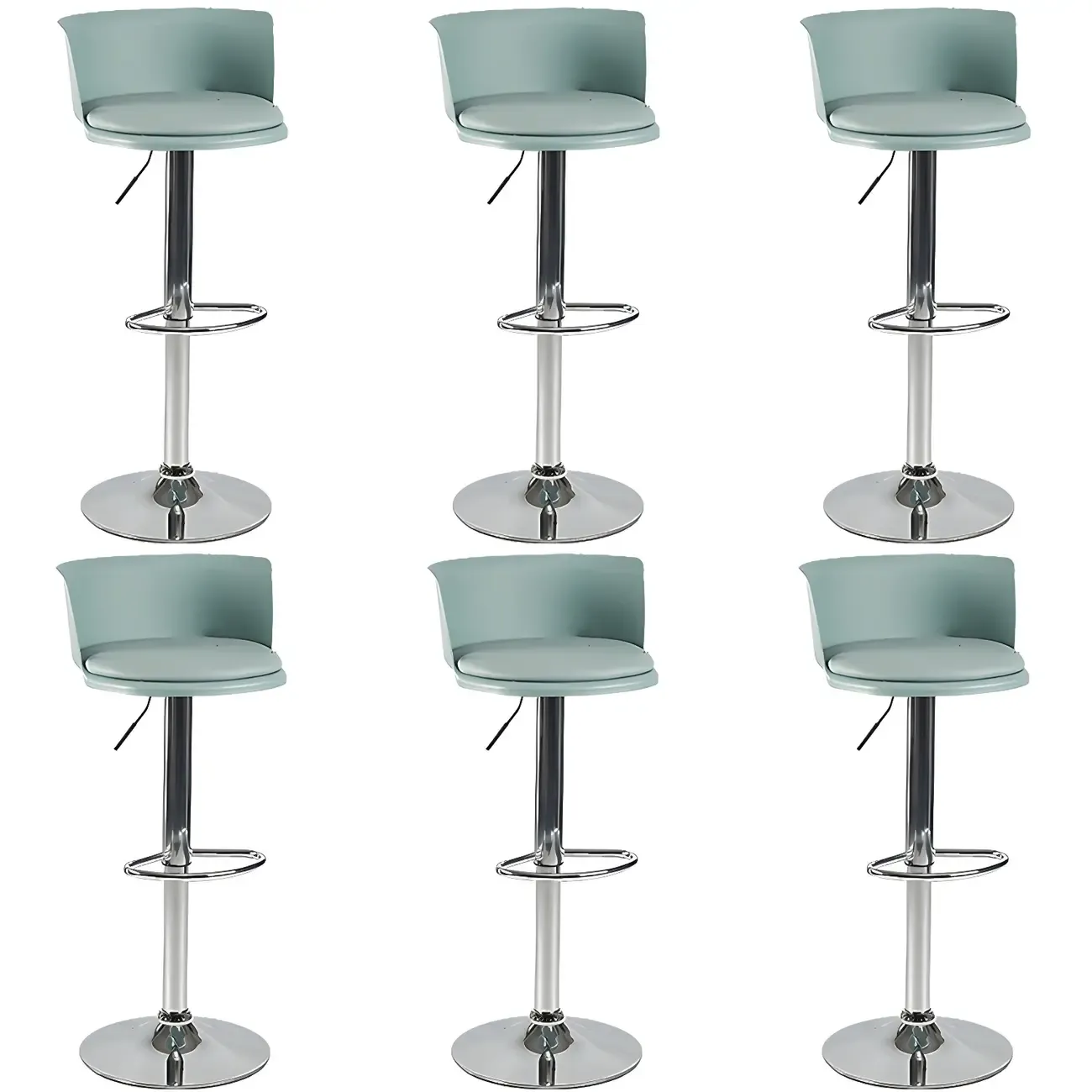 Glam Metal Swivel Adjustable Bar Stools with Footrest for Kitchen Image - 34