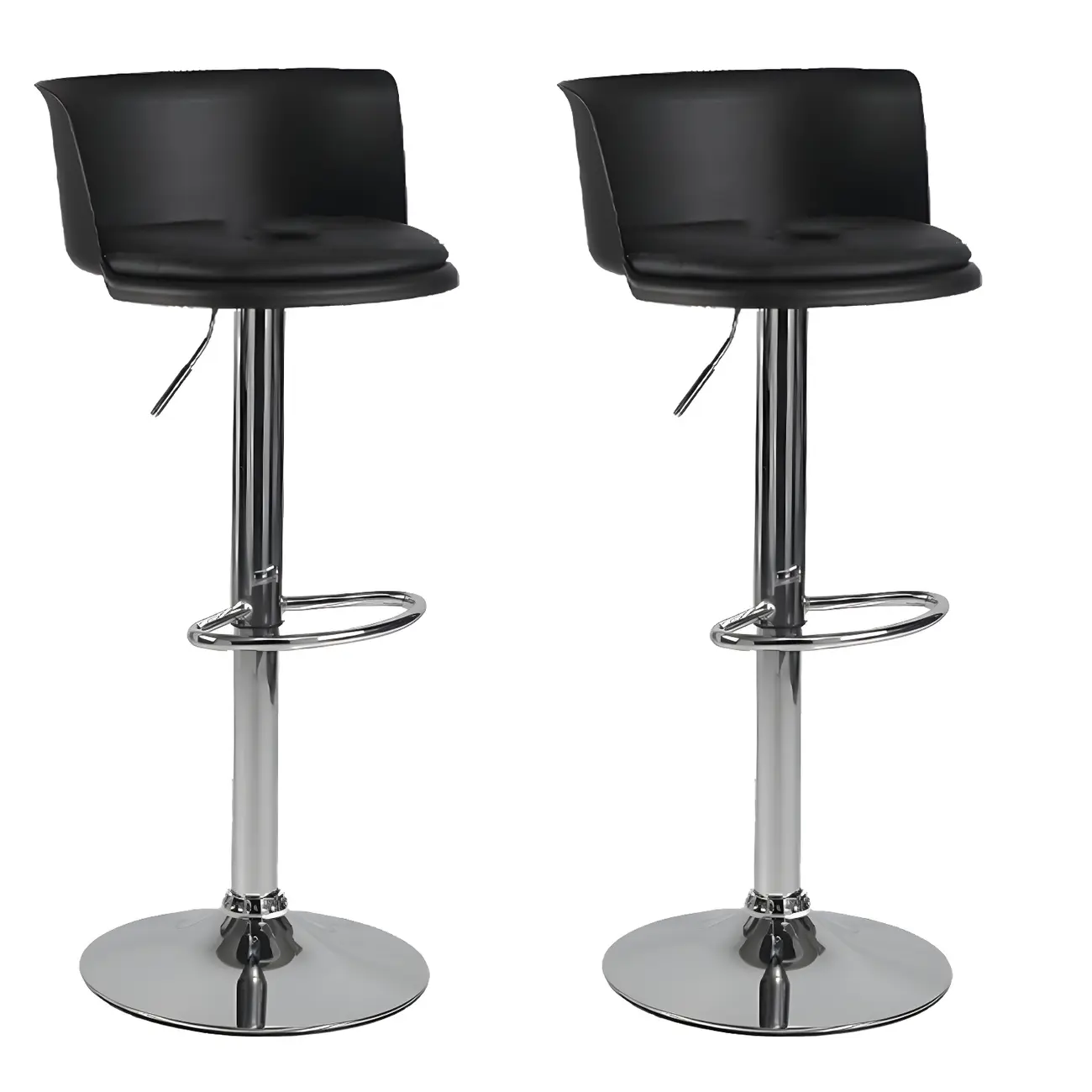 Glam Metal Swivel Adjustable Bar Stools with Footrest for Kitchen Image - 37 | homeyfad