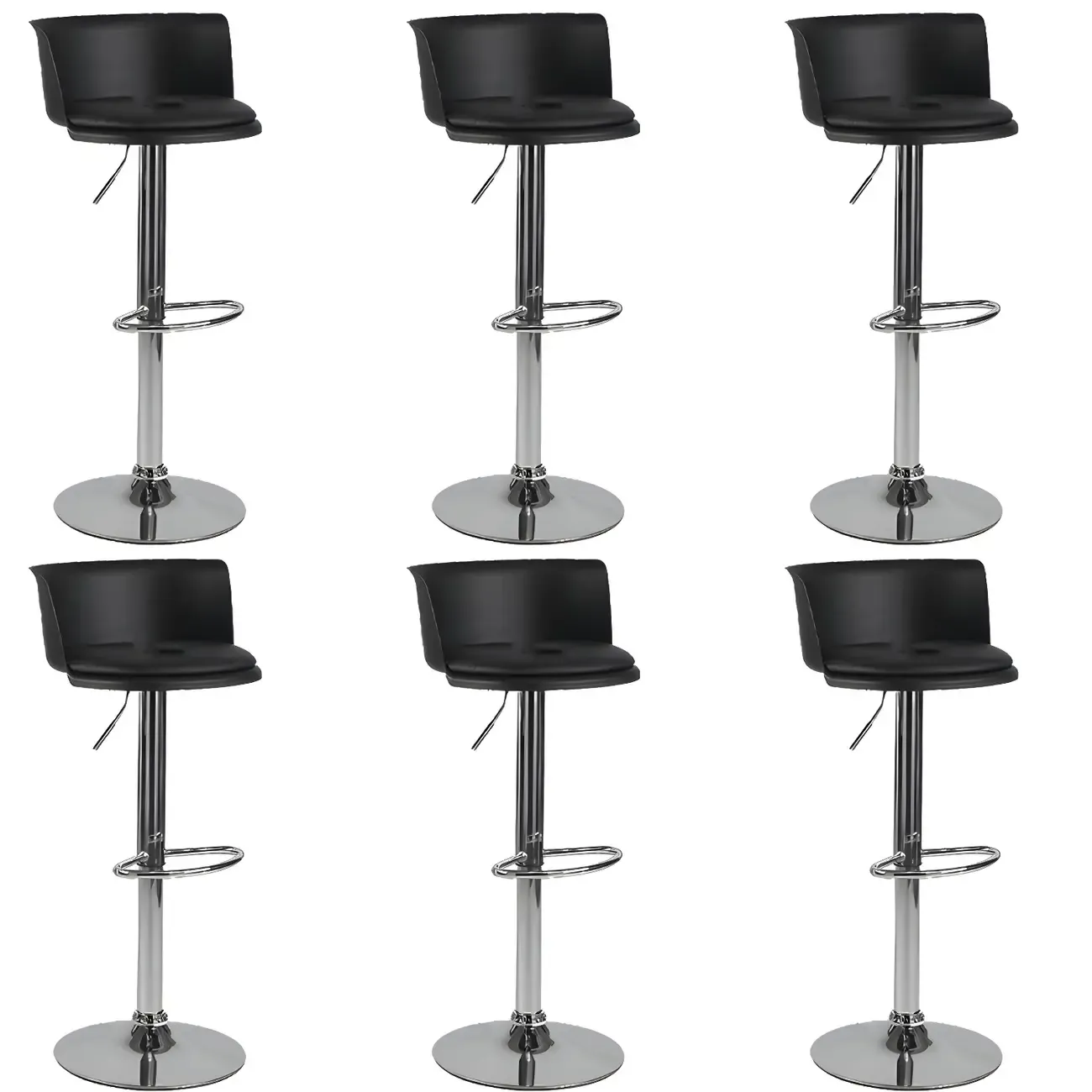 Glam Metal Swivel Adjustable Bar Stools with Footrest for Kitchen Image - 39