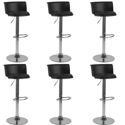 Glam Metal Swivel Adjustable Bar Stools with Footrest for Kitchen Image - 39