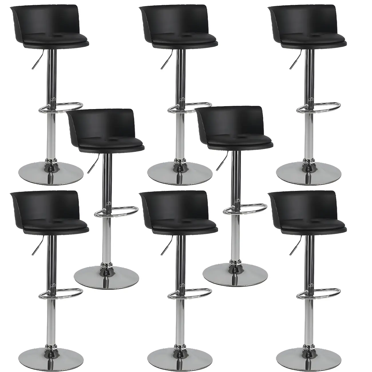 Glam Metal Swivel Adjustable Bar Stools with Footrest for Kitchen Image - 40 | homeyfad