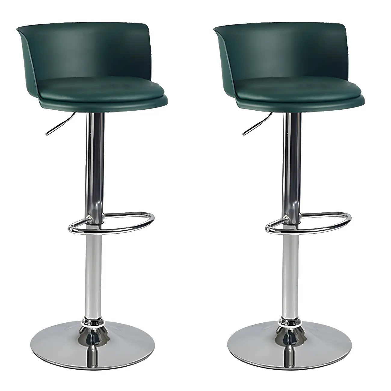 Glam Metal Swivel Adjustable Bar Stools with Footrest for Kitchen Image - 42 | homeyfad
