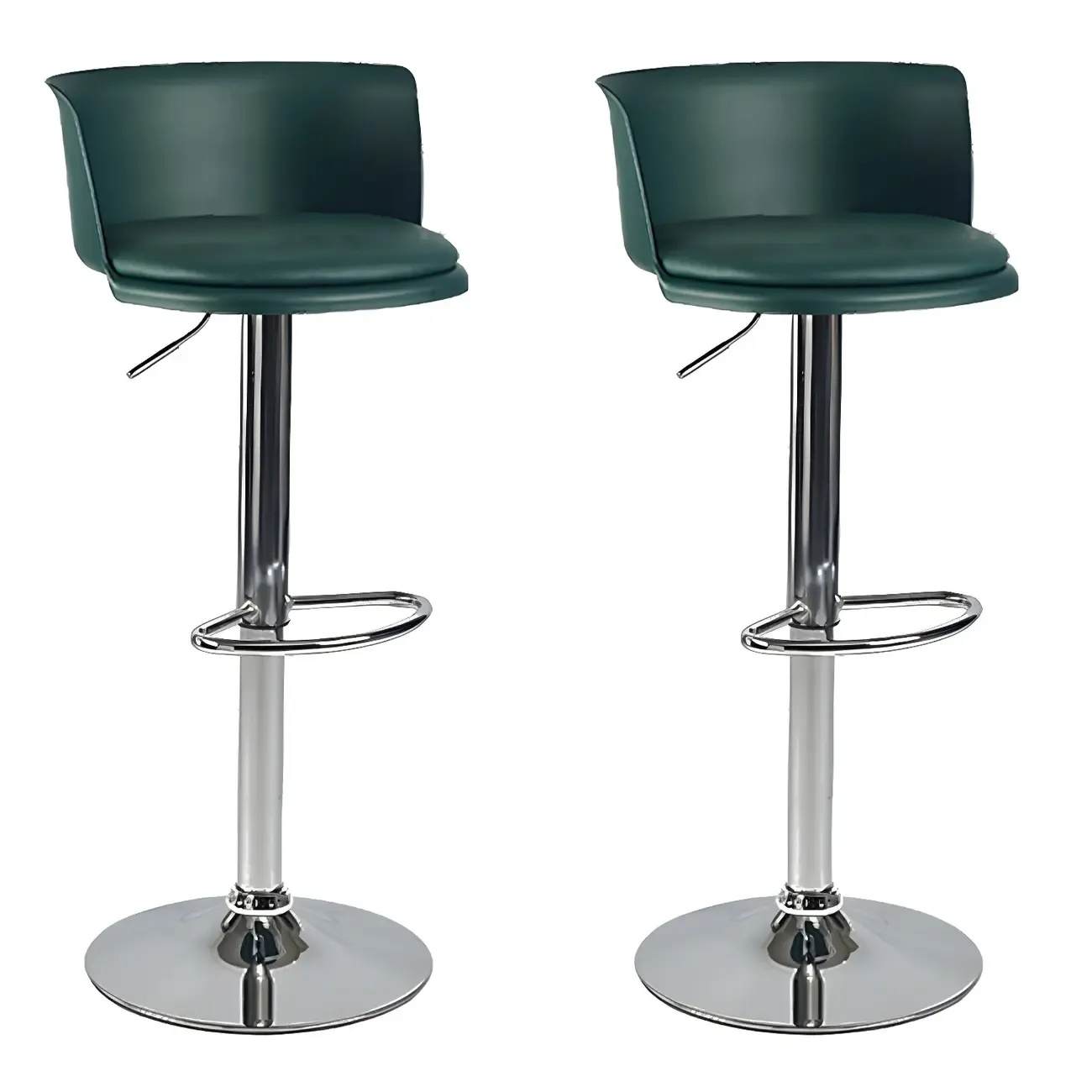 Glam Metal Swivel Adjustable Bar Stools with Footrest for Kitchen Image - 42