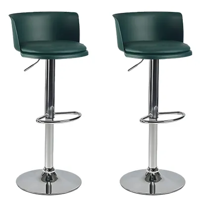 Glam Metal Swivel Adjustable Bar Stools with Footrest for Kitchen Image - 42
