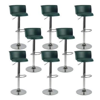 Glam Metal Swivel Adjustable Bar Stools with Footrest for Kitchen Image - 45