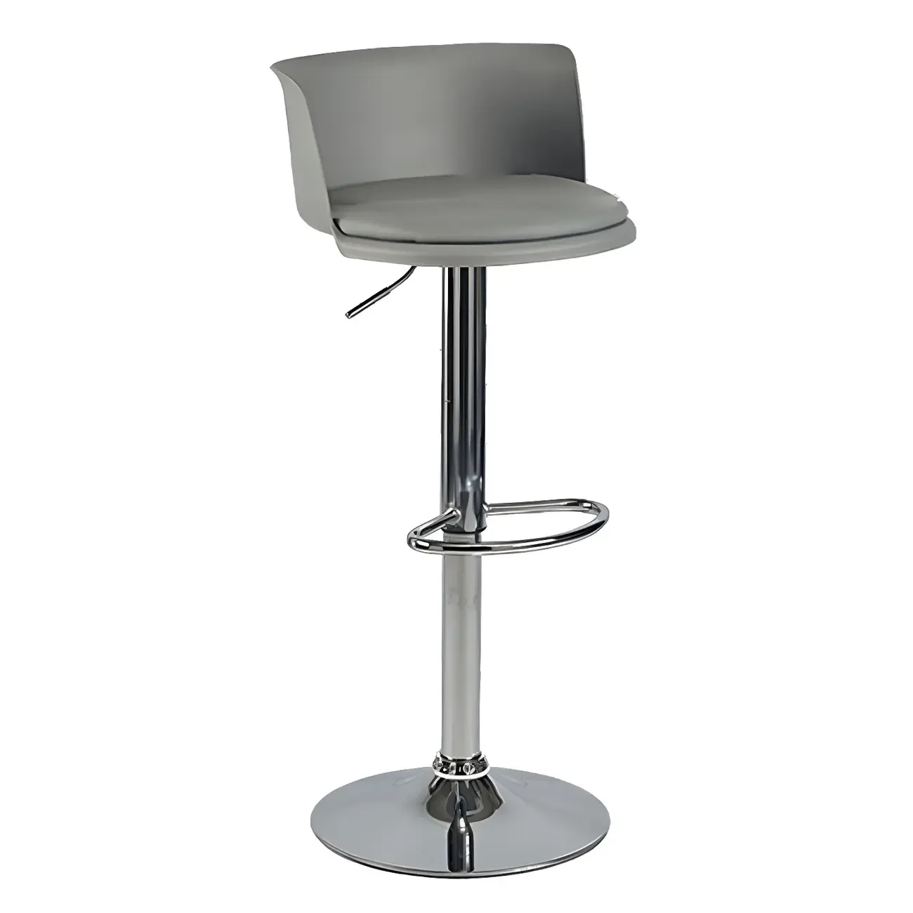 Glam Metal Swivel Adjustable Bar Stools with Footrest for Kitchen Image - 46