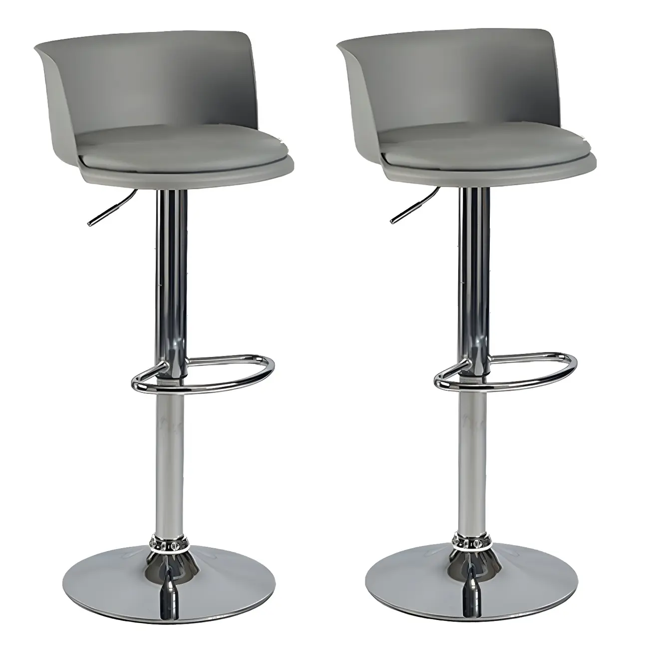 Glam Metal Swivel Adjustable Bar Stools with Footrest for Kitchen Image - 47 | homeyfad