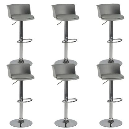 Glam Metal Swivel Adjustable Bar Stools with Footrest for Kitchen Image - 49