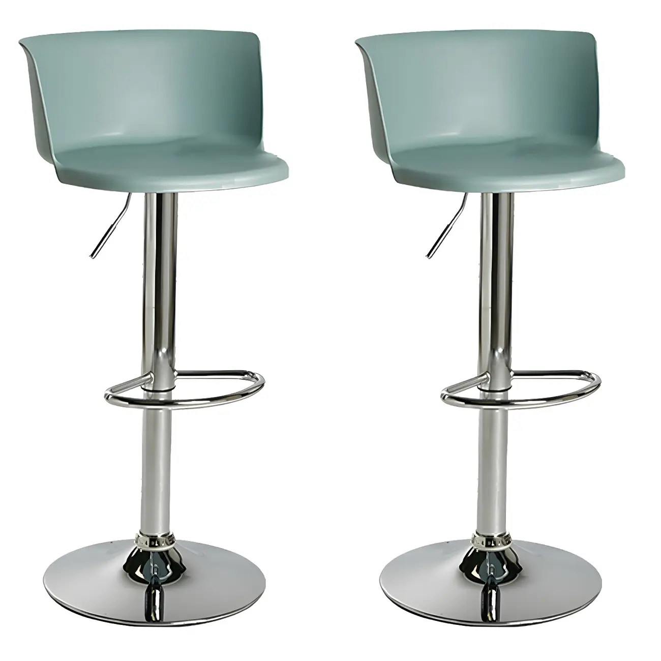 Glam Metal Swivel Adjustable Bar Stools with Footrest for Kitchen Image - 52 | homeyfad