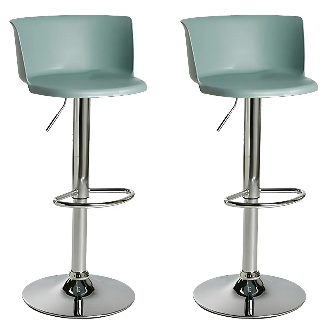 Glam Metal Swivel Adjustable Bar Stools with Footrest for Kitchen Image - 52