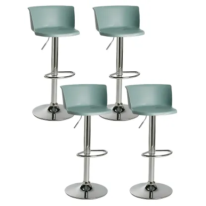 Glam Metal Swivel Adjustable Bar Stools with Footrest for Kitchen Image - 53