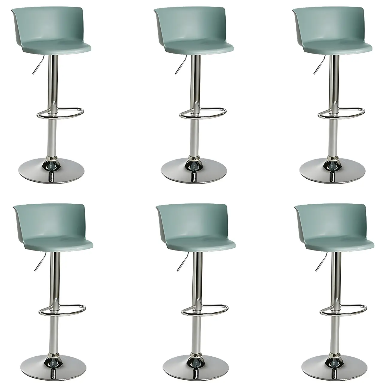 Glam Metal Swivel Adjustable Bar Stools with Footrest for Kitchen Image - 54 | homeyfad