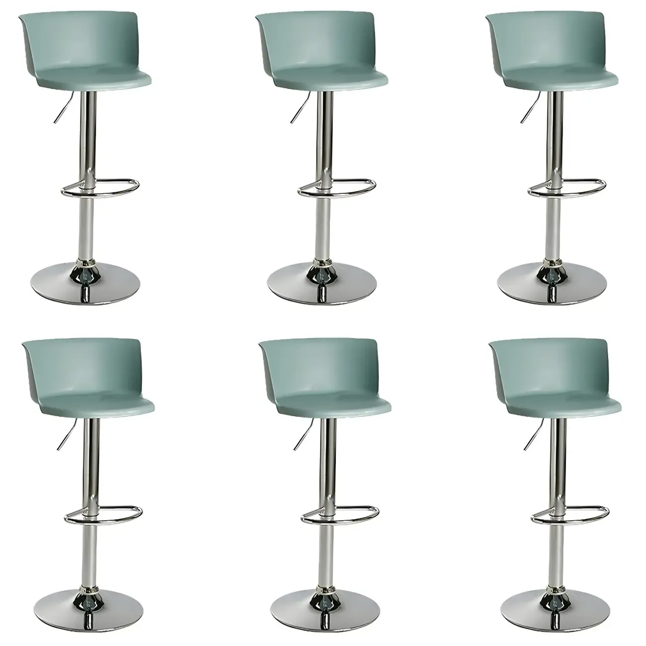 Glam Metal Swivel Adjustable Bar Stools with Footrest for Kitchen Image - 54