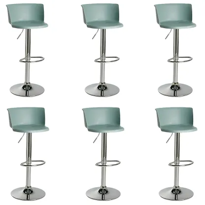 Glam Metal Swivel Adjustable Bar Stools with Footrest for Kitchen Image - 54