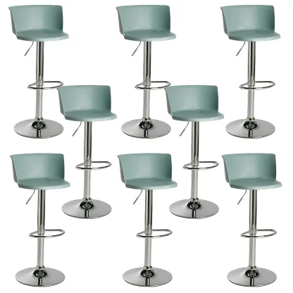 Glam Metal Swivel Adjustable Bar Stools with Footrest for Kitchen Image - 55