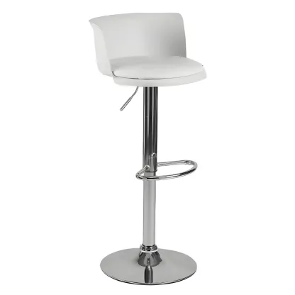 Glam Metal Swivel Adjustable Bar Stools with Footrest for Kitchen Image - 56