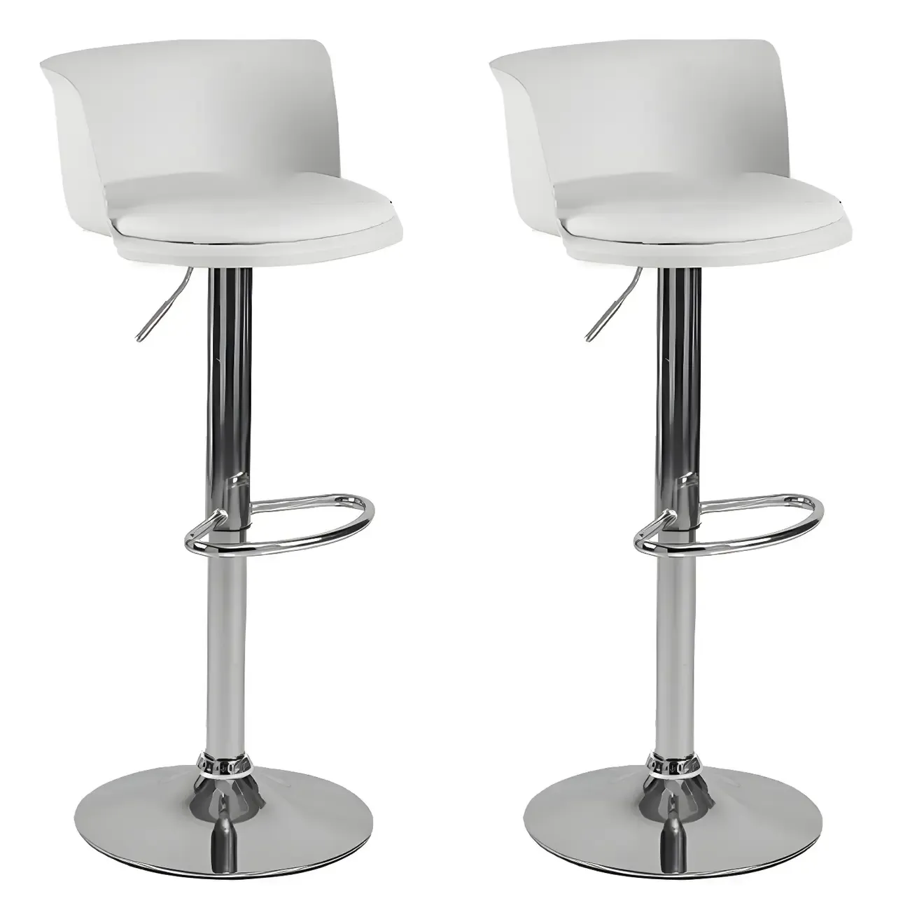 Glam Metal Swivel Adjustable Bar Stools with Footrest for Kitchen Image - 57