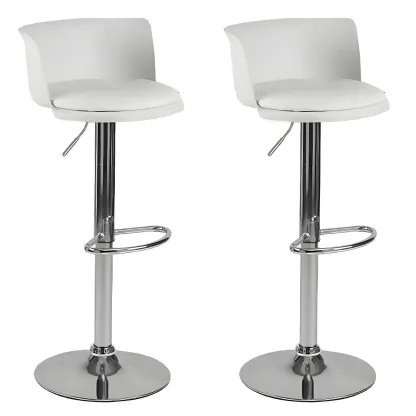Glam Metal Swivel Adjustable Bar Stools with Footrest for Kitchen Image - 57
