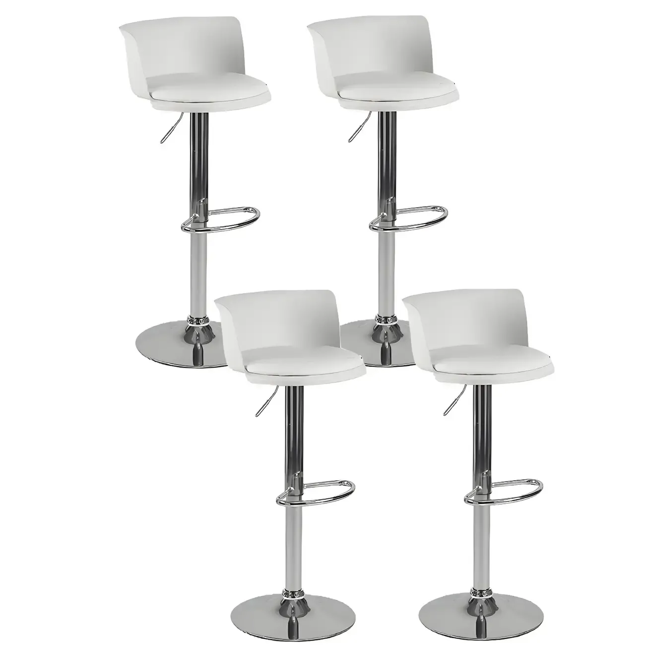 Glam Metal Swivel Adjustable Bar Stools with Footrest for Kitchen Image - 58
