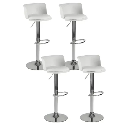 Glam Metal Swivel Adjustable Bar Stools with Footrest for Kitchen Image - 58