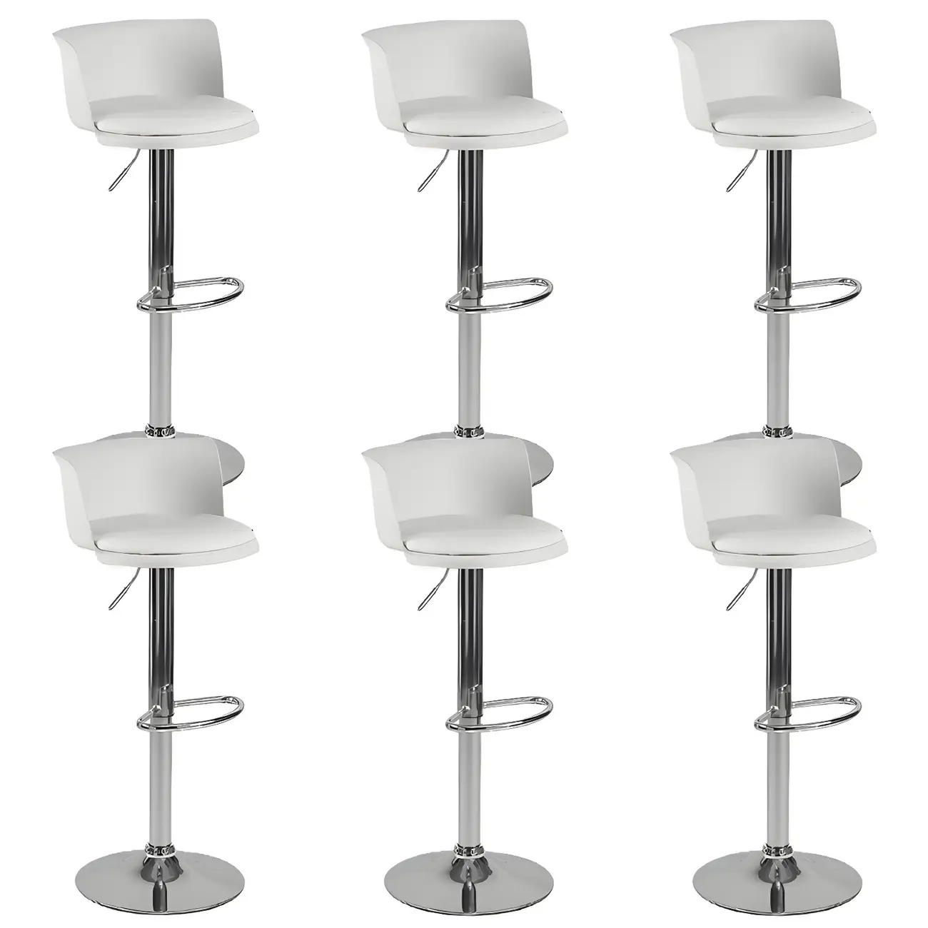 Glam Metal Swivel Adjustable Bar Stools with Footrest for Kitchen Image - 59 | homeyfad
