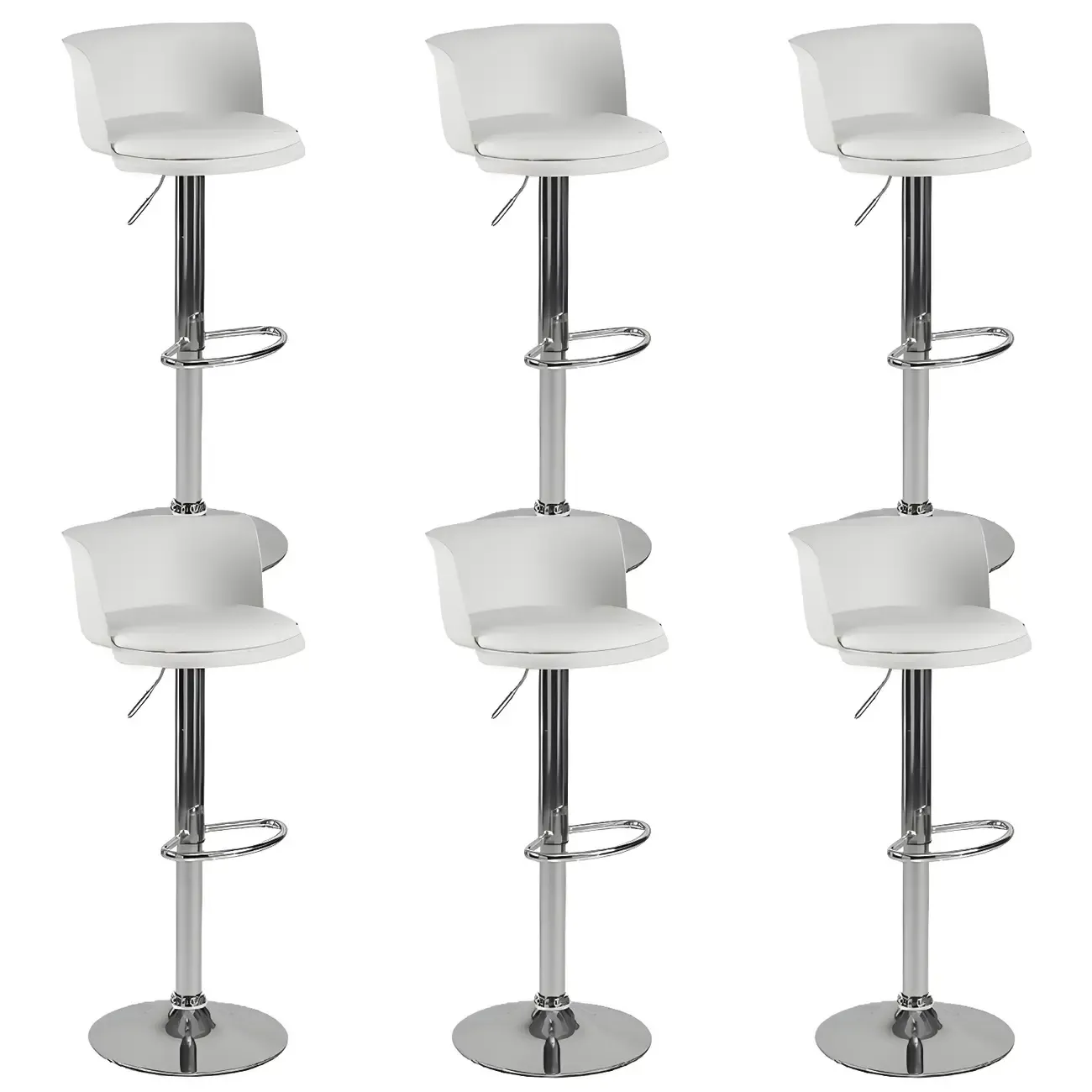 Glam Metal Swivel Adjustable Bar Stools with Footrest for Kitchen Image - 59