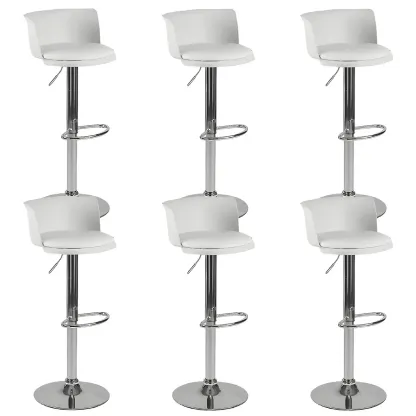 Glam Metal Swivel Adjustable Bar Stools with Footrest for Kitchen Image - 59