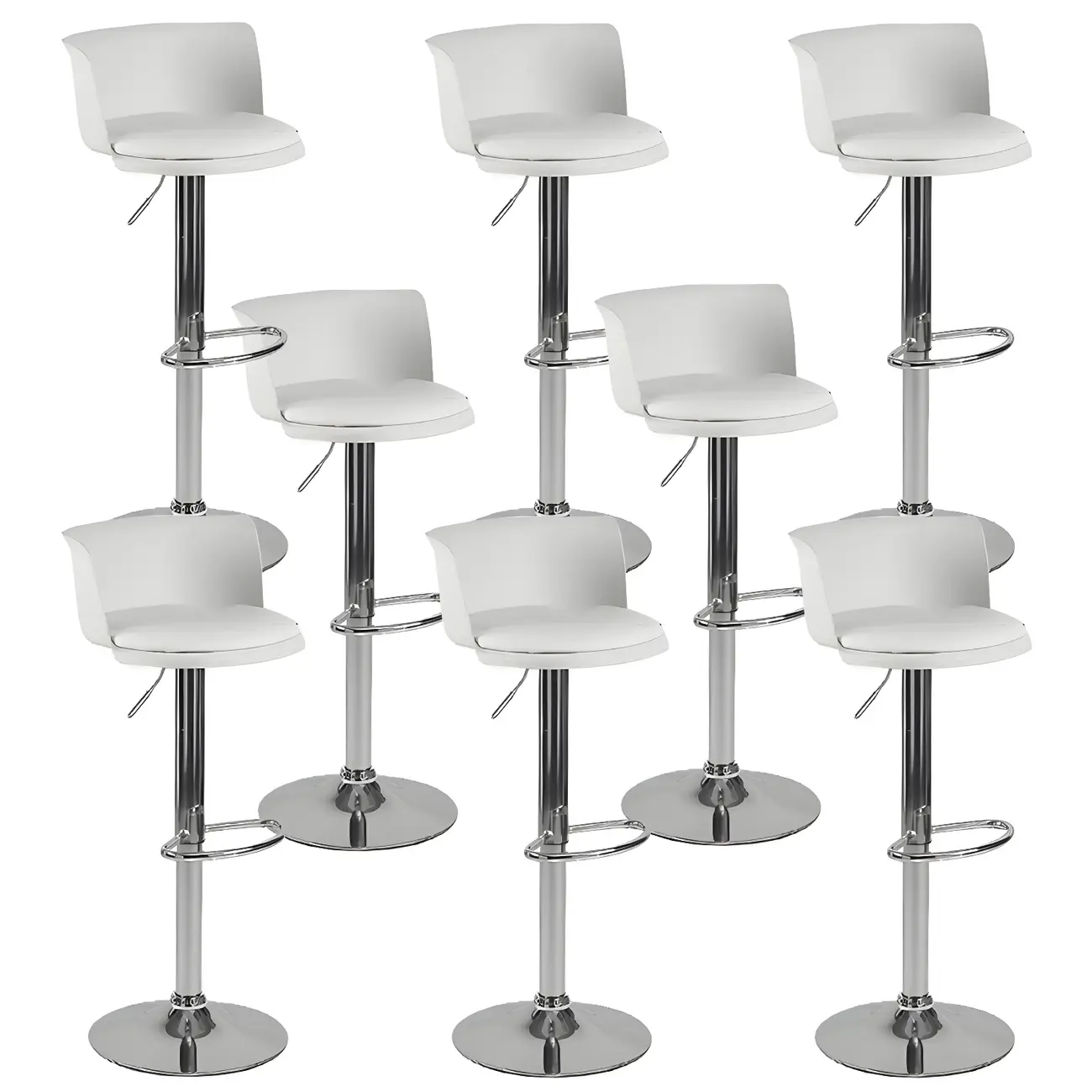 Glam Metal Swivel Adjustable Bar Stools with Footrest for Kitchen Image - 60 | homeyfad