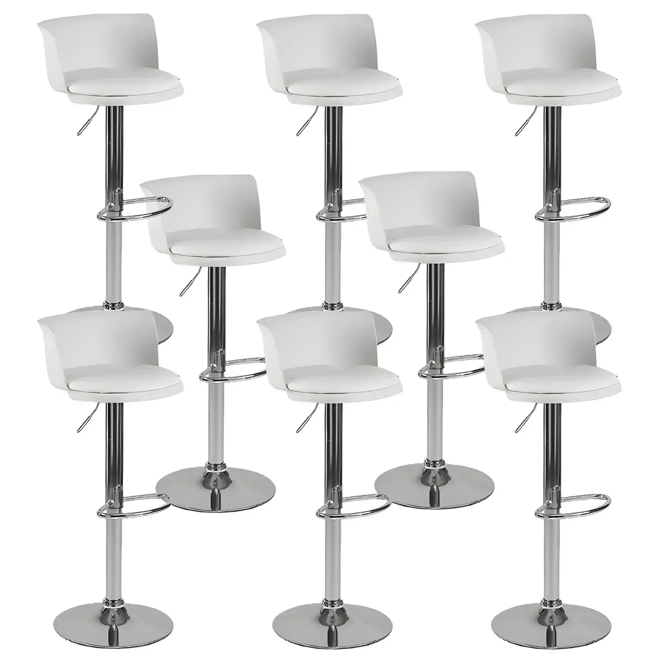 Glam Metal Swivel Adjustable Bar Stools with Footrest for Kitchen Image - 60