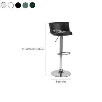 Glam Metal Swivel Adjustable Bar Stools with Footrest for Kitchen #size