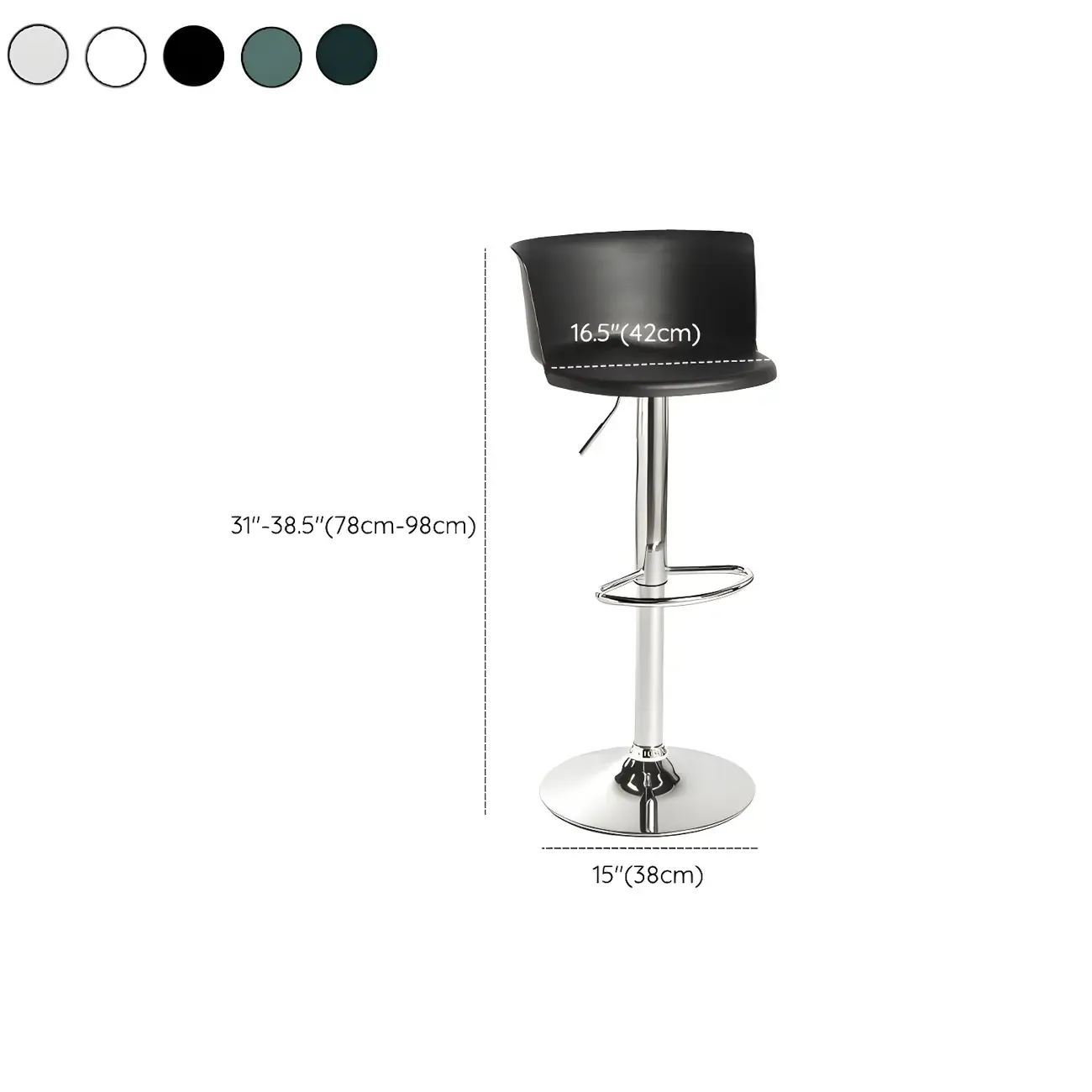Glam Metal Swivel Adjustable Bar Stools with Footrest for Kitchen Image - 62