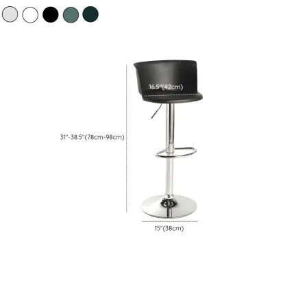 Glam Metal Swivel Adjustable Bar Stools with Footrest for Kitchen Image - 62