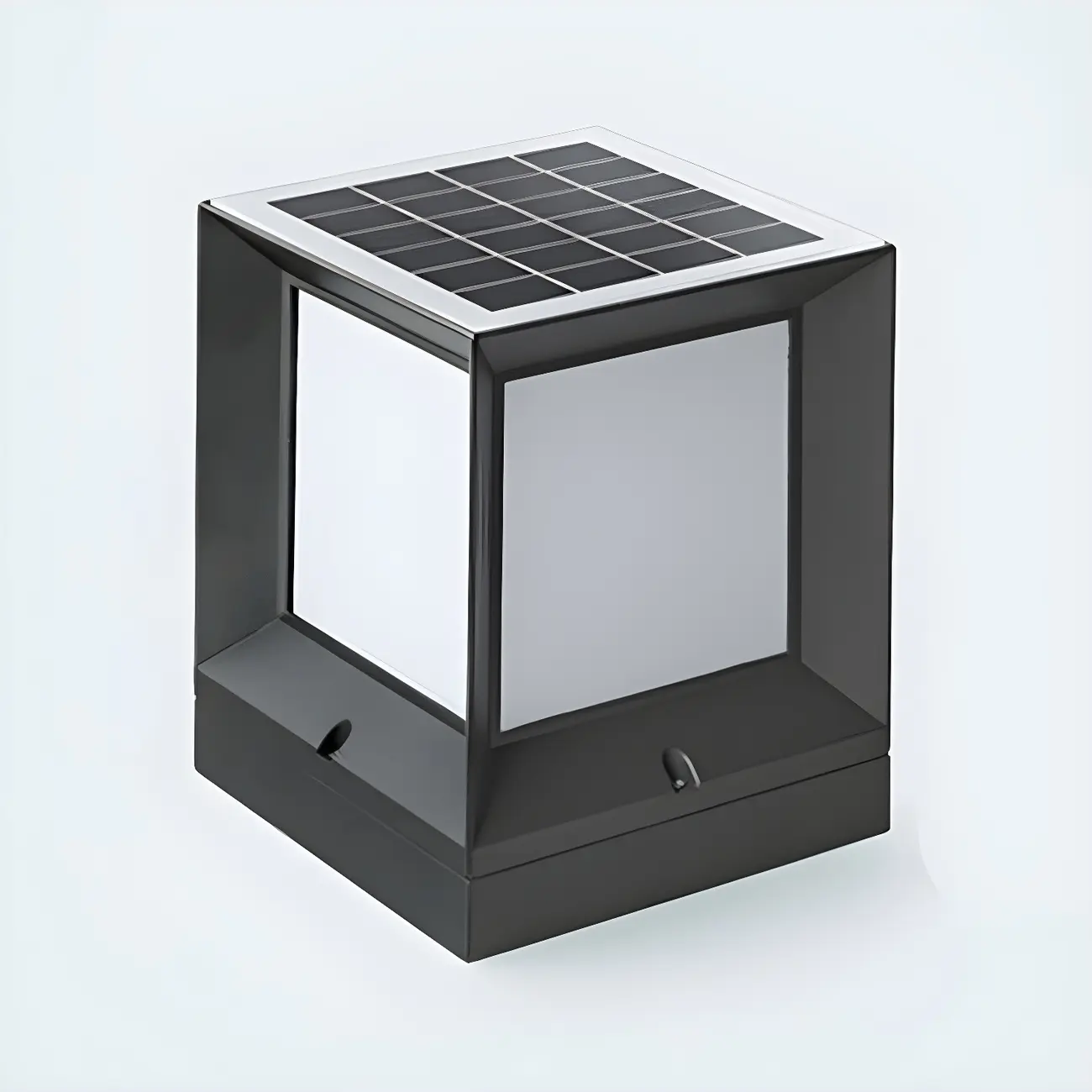 Simple Smooth Metal Cube Post Cap Light Image - 10 | homeyfad