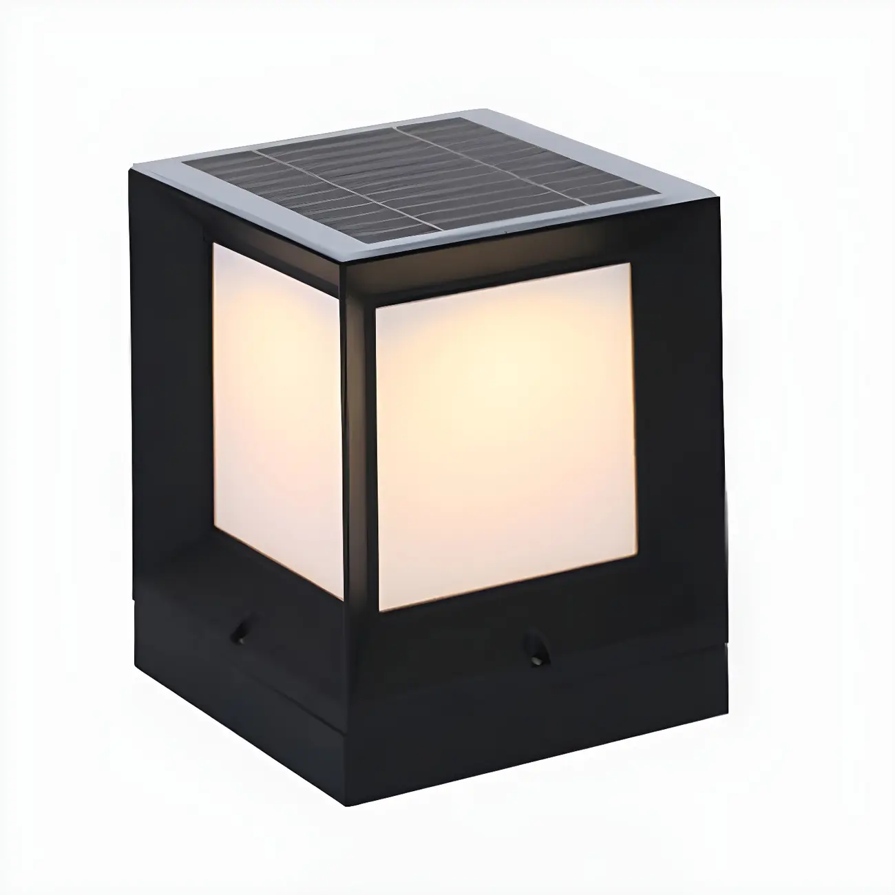 Simple Smooth Metal Cube Post Cap Light Image - 12 | homeyfad