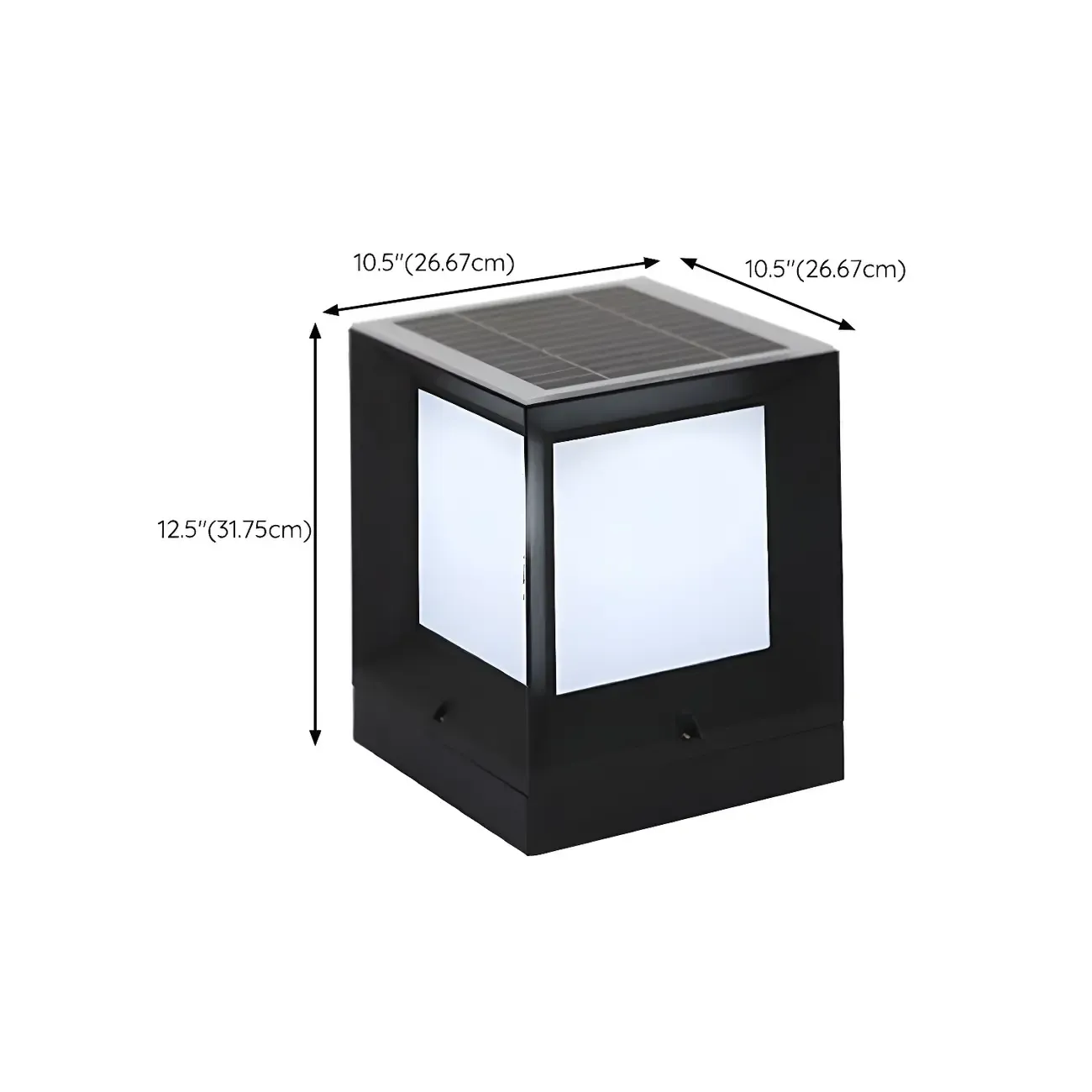 Simple Smooth Metal Cube Post Cap Light Image - 19