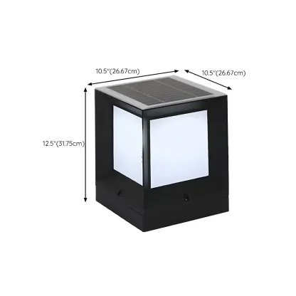 Simple Smooth Metal Cube Post Cap Light Image - 19