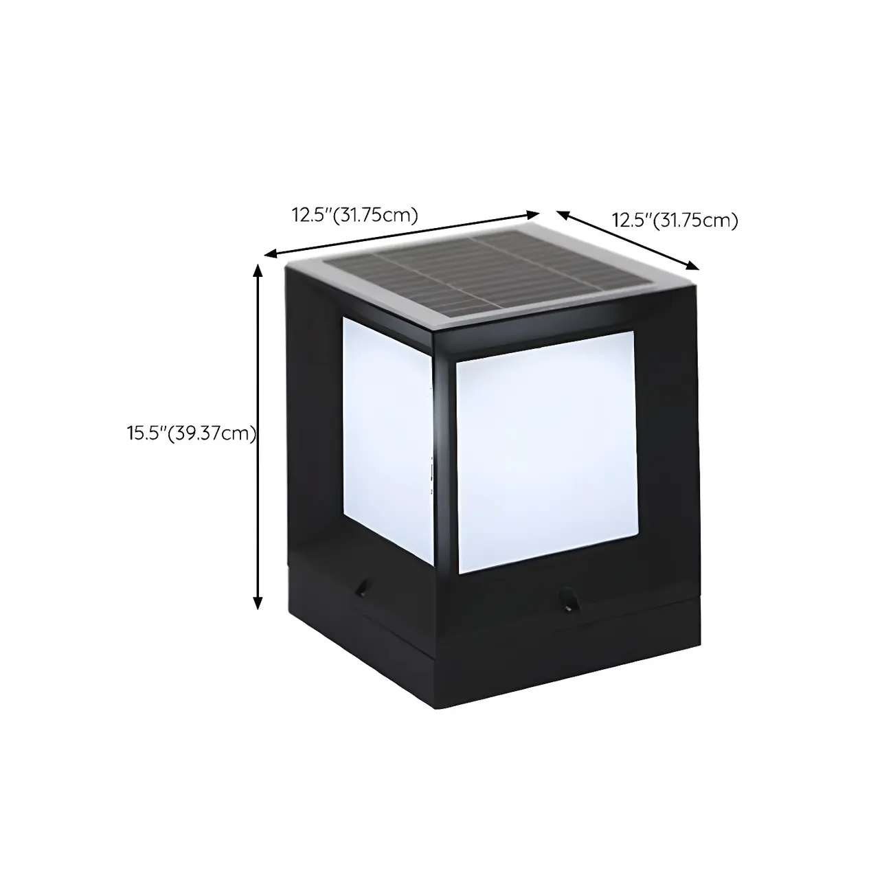 Simple Smooth Metal Cube Post Cap Light Image - 20 | homeyfad