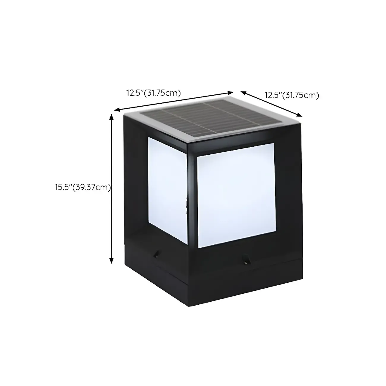 Simple Smooth Metal Cube Post Cap Light Image - 20