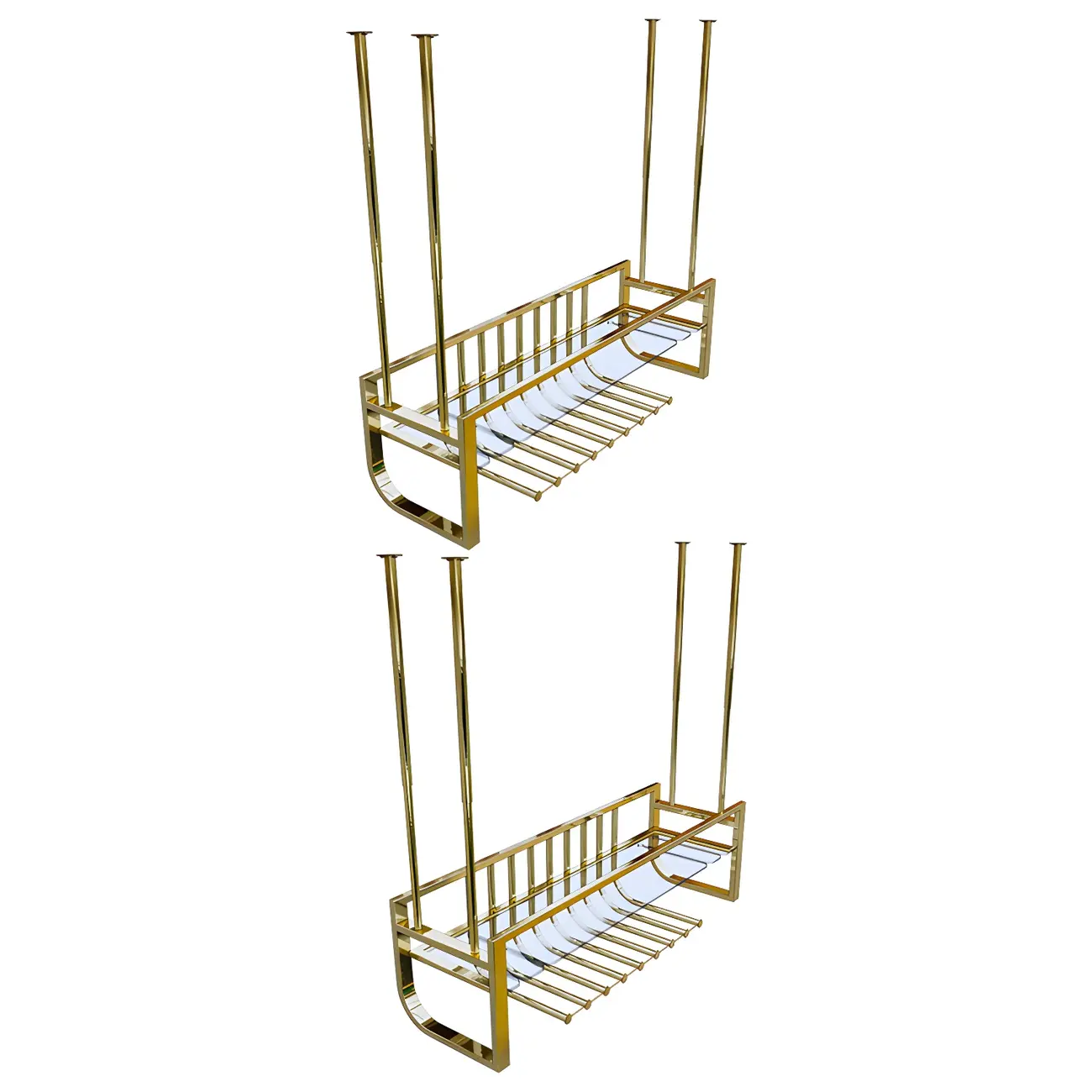 Wall-Mounted Metal Wine Rack Glam Gold Stylish | homeyfad