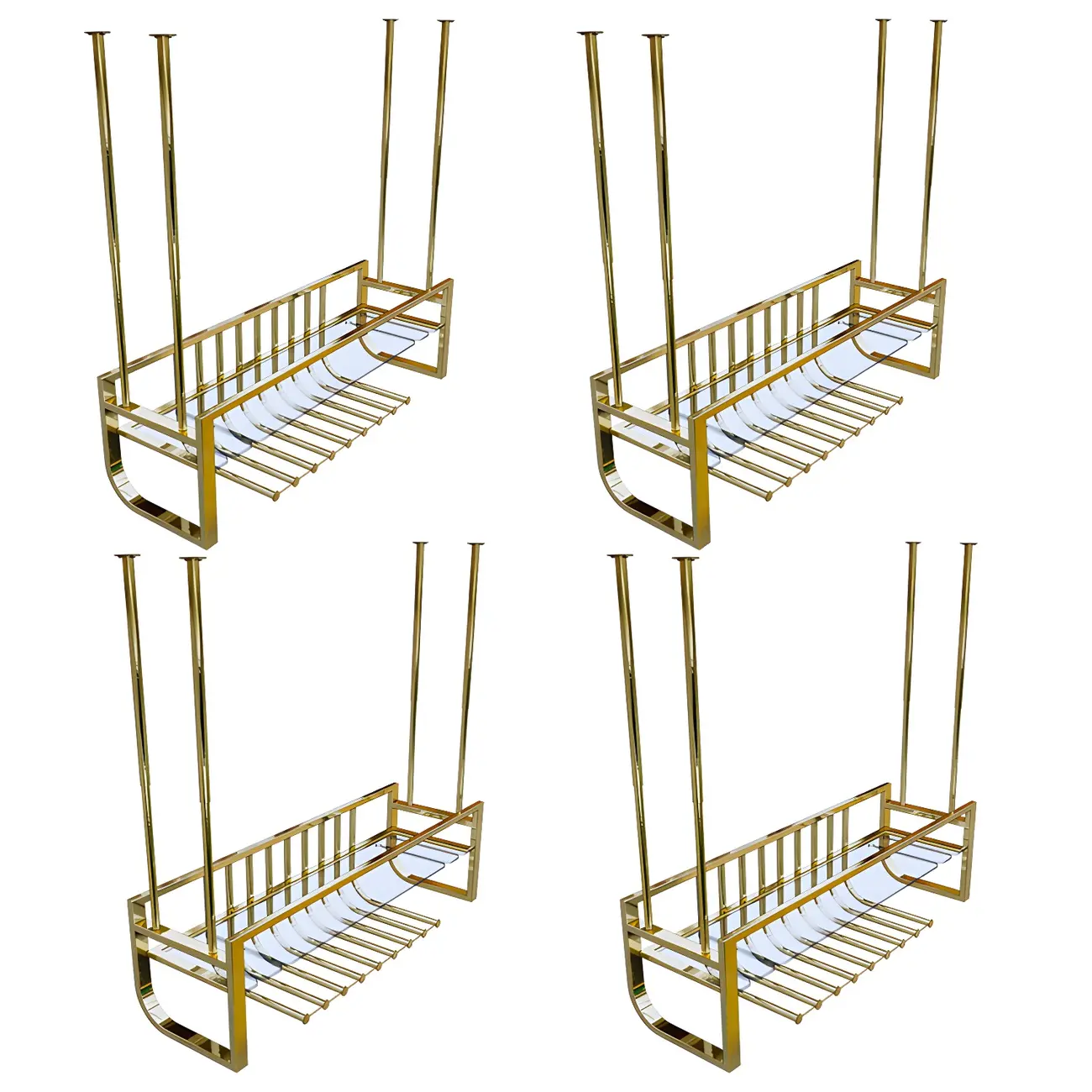 Wall-Mounted Metal Wine Rack Glam Gold Stylish | homeyfad