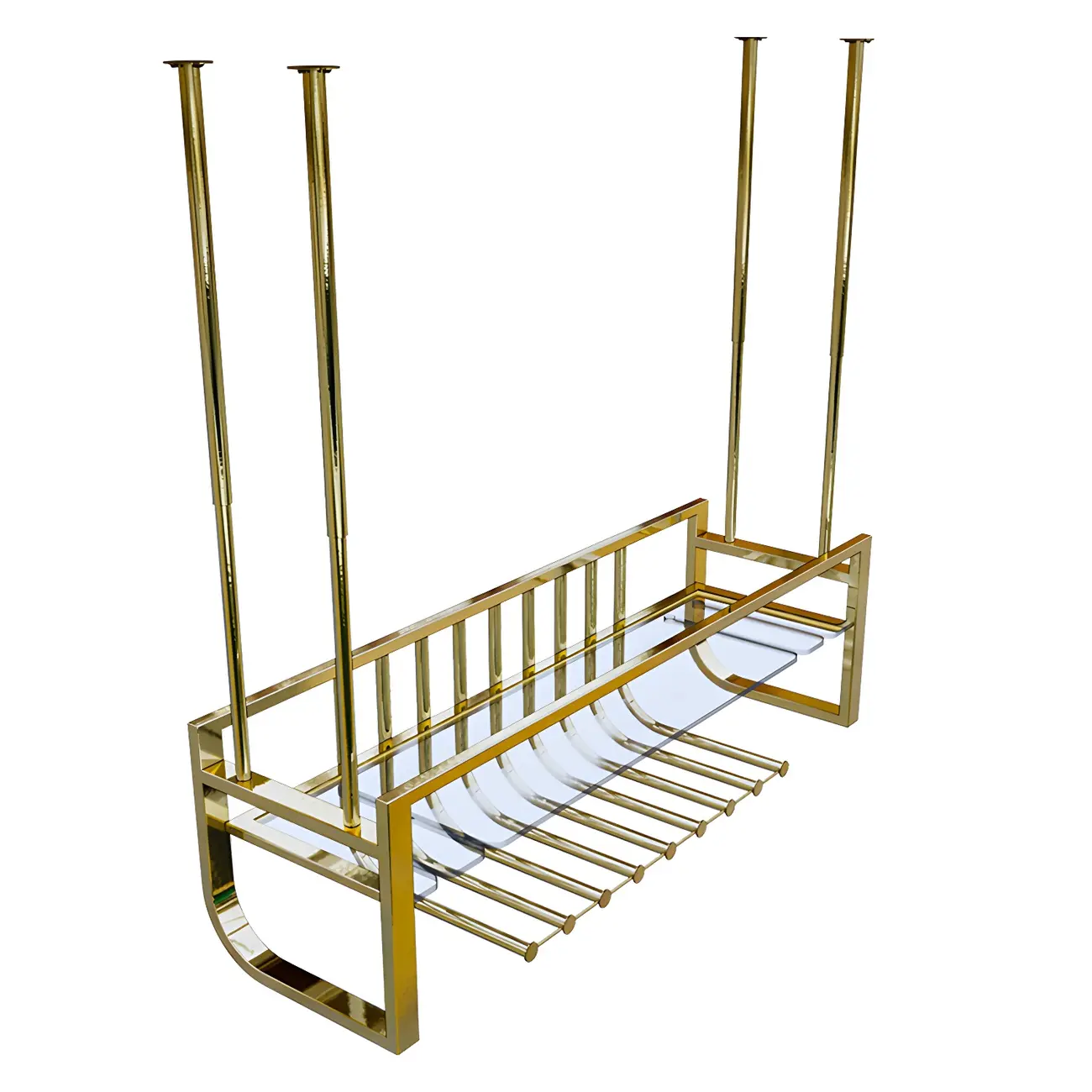 Wall-Mounted Metal Wine Rack Glam Gold Stylish | homeyfad