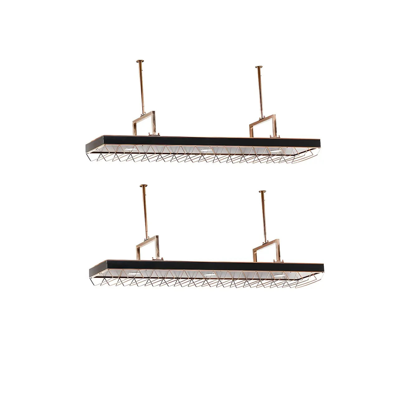 Elegant Black Hanging Wine Rack with Glass Holder Image - 4 | homeyfad