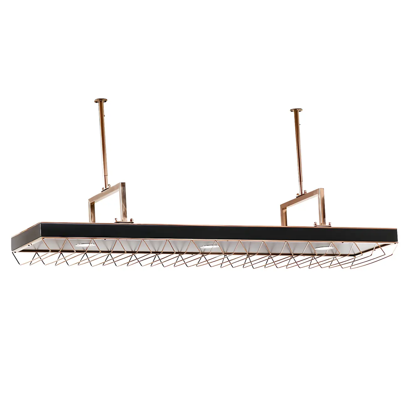 Elegant Black Hanging Wine Rack with Glass Holder Image - 7 | homeyfad